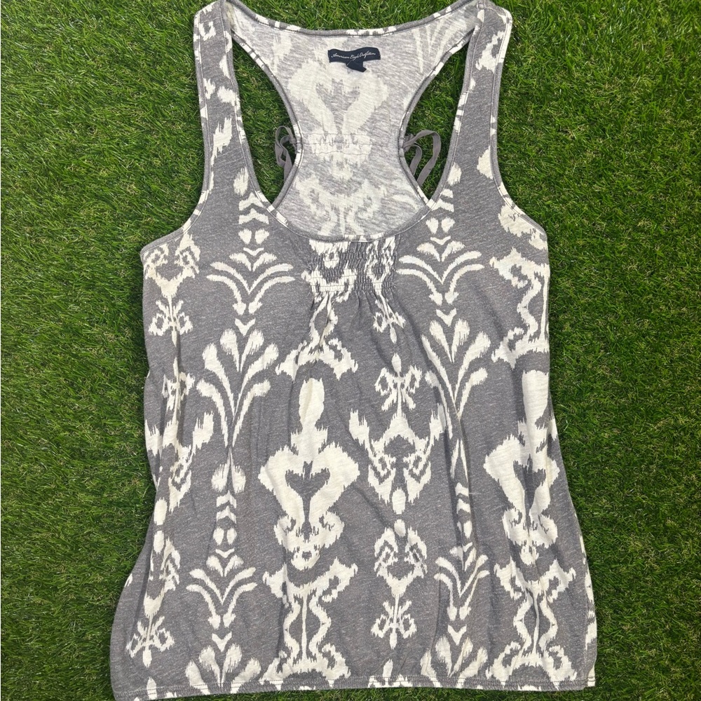 American Eagle Outfitters faded Blue and White Patterned Tank Top